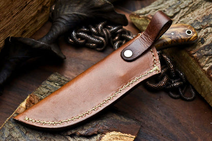 HS-639 Custom Handmade Damascus Hunting Skinning Blade Hunter Camping Full Tang Knife