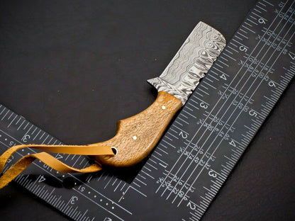 Hand Forged Damascus Steel Bull Cutter Knife 5" – Full Tang | HS-971