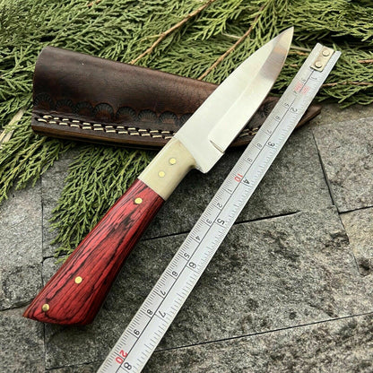 HS-383 '' Custom Handmade D2 Steel High Polish Hunting Skinner Knife W/Sheath