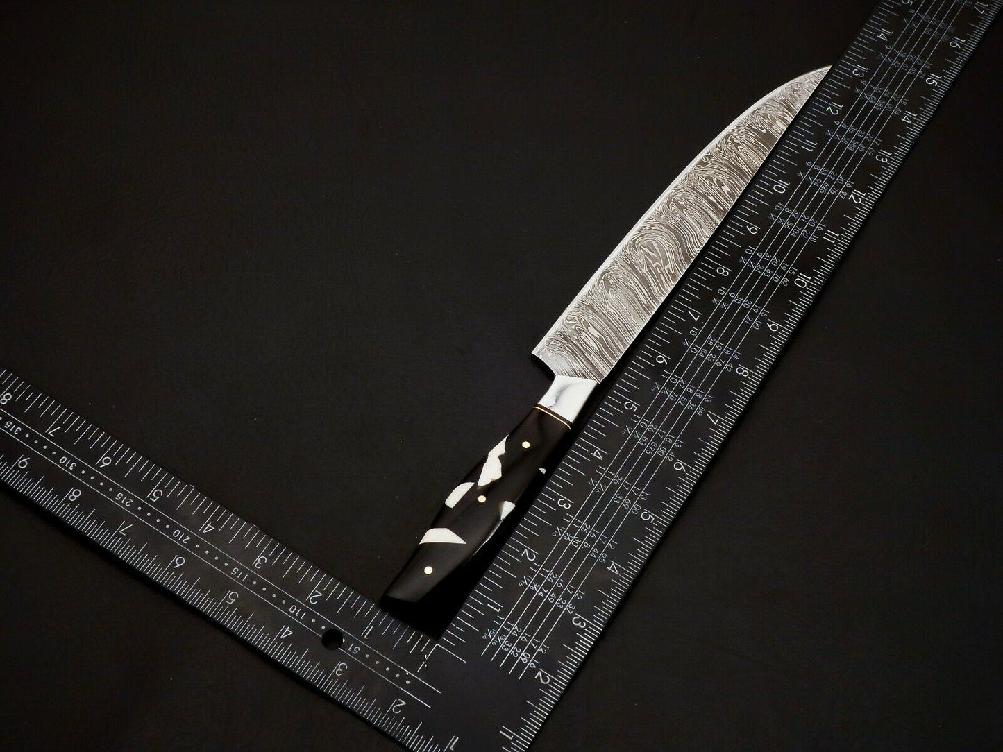 HS-100 Handmade Damascus Steel Chef Knife Set – Full Tang, 288 Layers, Leather Sheath