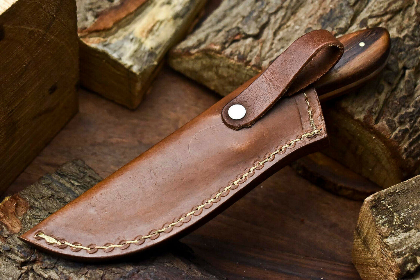 HS-651 Custom Handmade Damascus Hunting Skinning Blade Hunter Camping Full Tang Knife