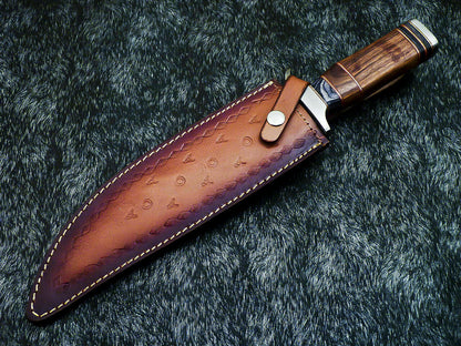 HS-313 Custom Handmade D2 TOOL Steel Blade 15" Bowie Hunting Knife Hard Wood