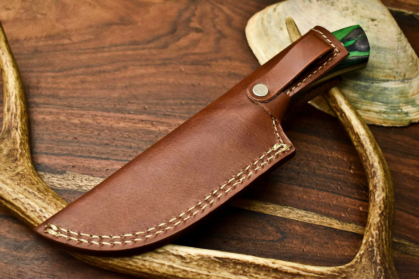 HS-601 Handmade Damascus Skinning Blade Camping Full Tang Knife