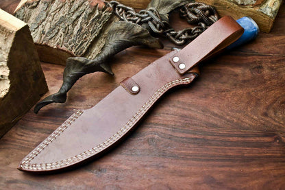 HS-866 Custom Handmade Damascus Steel Hunitng/Kukri Knife - Wood & Bone Handle