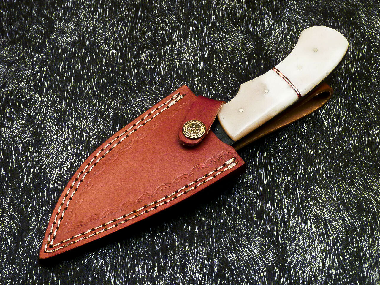 HS-579  Custom Hand Forged Railroad Spike Carbon Steel 8.5" Skinning Knife BONE