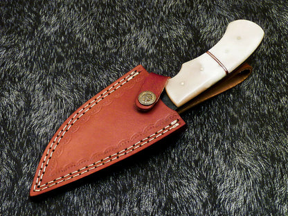 HS-579  Custom Hand Forged Railroad Spike Carbon Steel 8.5" Skinning Knife BONE