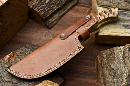 HS-919 Custom Handmade Damascus Hunting Blade Hunter Camping Tracker Full Tang Knife