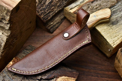 HS-652 Custom Handmade Damascus Hunting Skinning Blade Hunter Camping Full Tang Knife