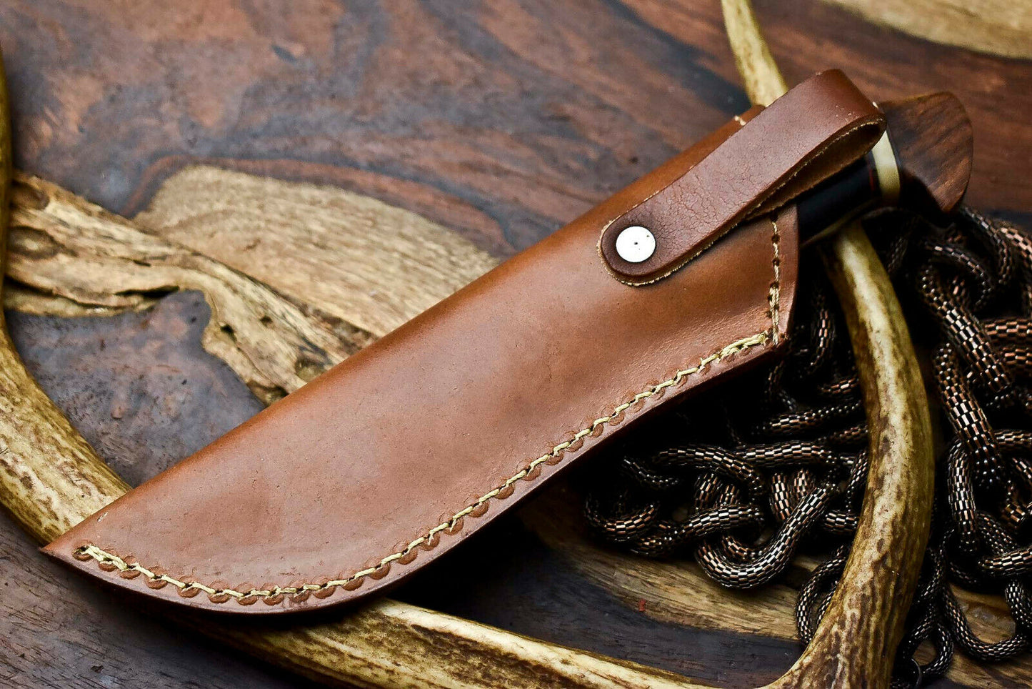 HS-647 Custom Handmade Damascus Hunting Skinning Blade Hunter Camping Full Tang Knife
