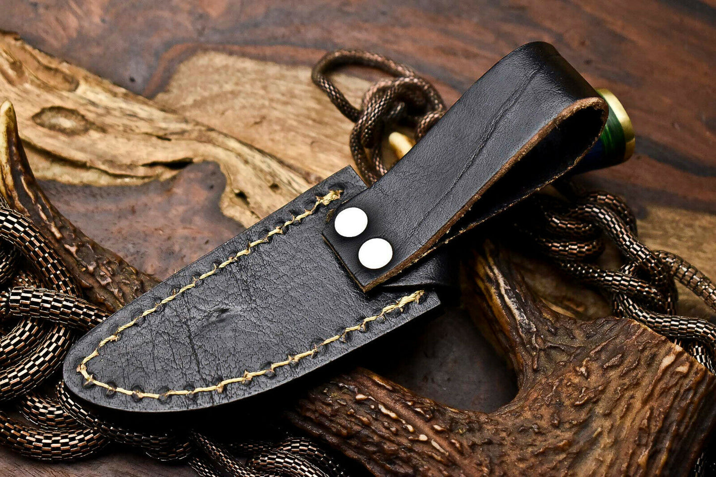 HS-713 Custom Handmade Awesome Hard Wood Handle Damascus Steel Skinner Knife With Best Price