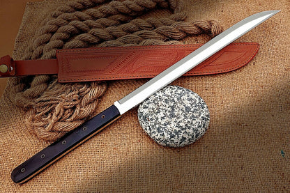 HS-1096 | Custom Handmade Steel D2 Fighter Hunting Combat Mini Sword knife With Resin Handle