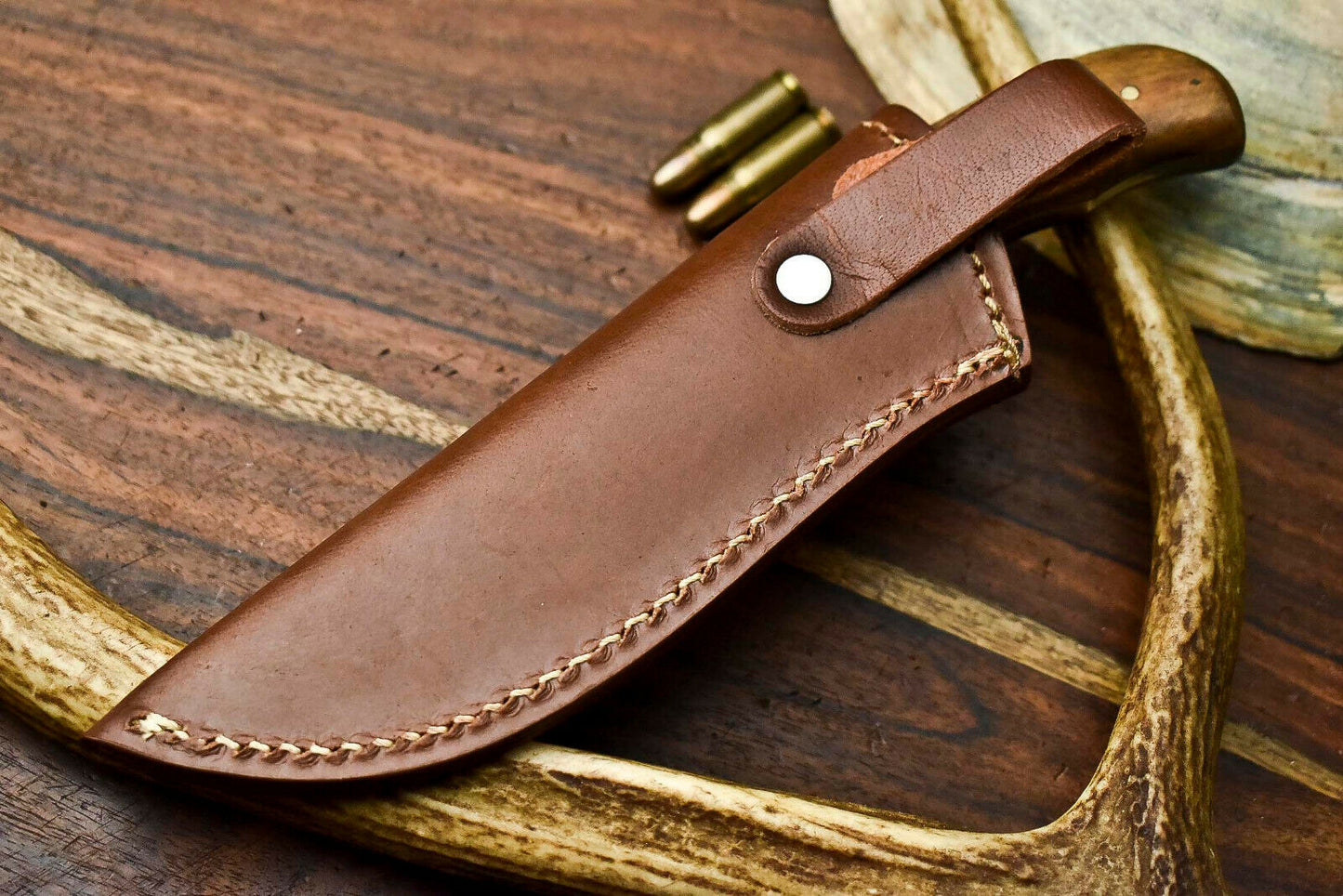 HS-623 Handmade Damascus Skinning Blade Camping Full Tang Knife