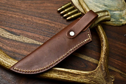 HS-631 Handmade Damascus Skinning Blade Camping Full Tang Knife