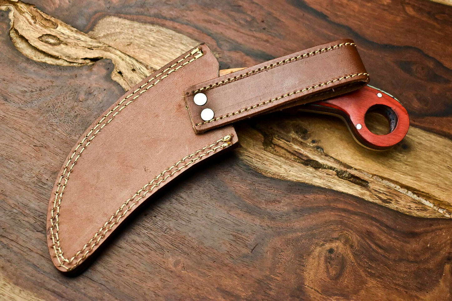 HS-905 Custom Handmade Damascus Hunting Blade Karambit Camping Full Tang Knife