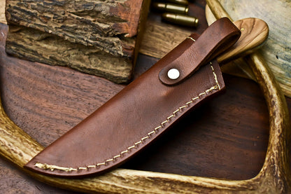 HS-592  Handmade Damascus Skinning Blade Camping Full Tang Knife