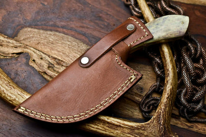 HS-406 | Custom Handmade Awesome Camel Bone Handle Damascus Steel Hunting Knife - Great Price