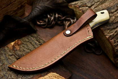 HS-654 Custom Handmade Damascus Hunting Skinning Blade Hunter Camping Full Tang Knife