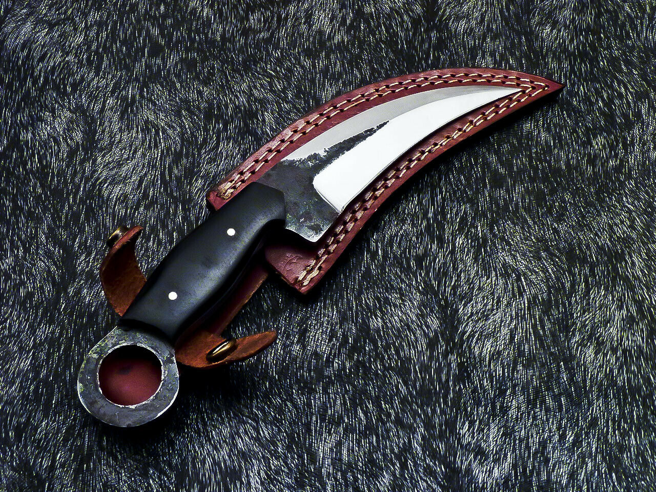 HS-891 Hand Forged Railroad Spike Carbon Steel Blade 11" Karambit Knife