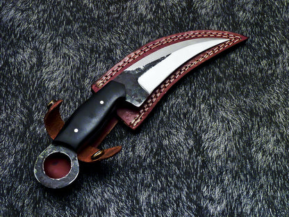 HS-891 Hand Forged Railroad Spike Carbon Steel Blade 11" Karambit Knife