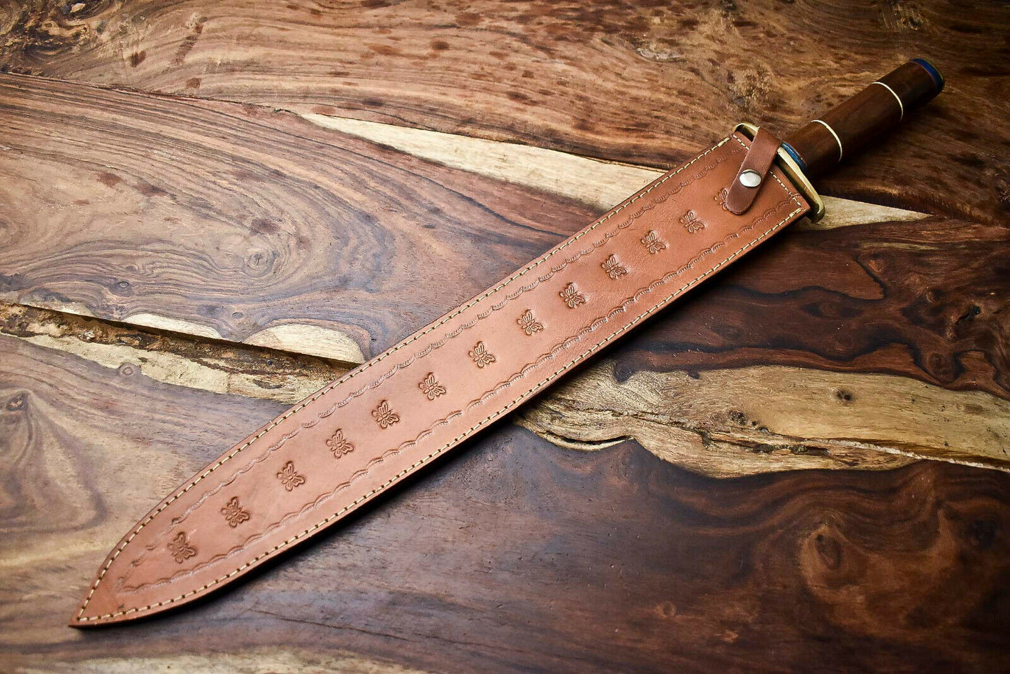 HS-1094 | 26.0" HUGE!!! Custom Hand Made Damascus Steel Blade Sword | WALNUT WOOD