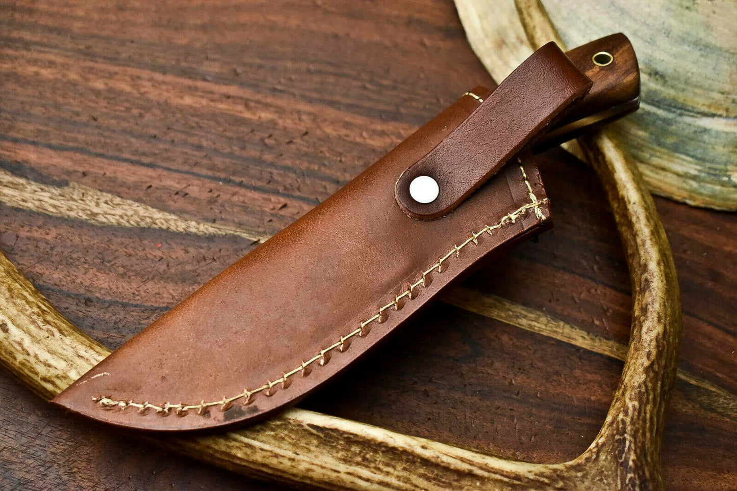 HS-626 Handmade Damascus Skinning Blade Camping Full Tang Knife
