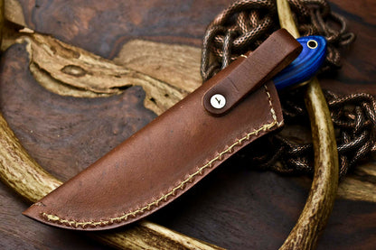 HS-680 Custom Handmade Damascus Steel Skinner Knife - Beautiful Wood Handle