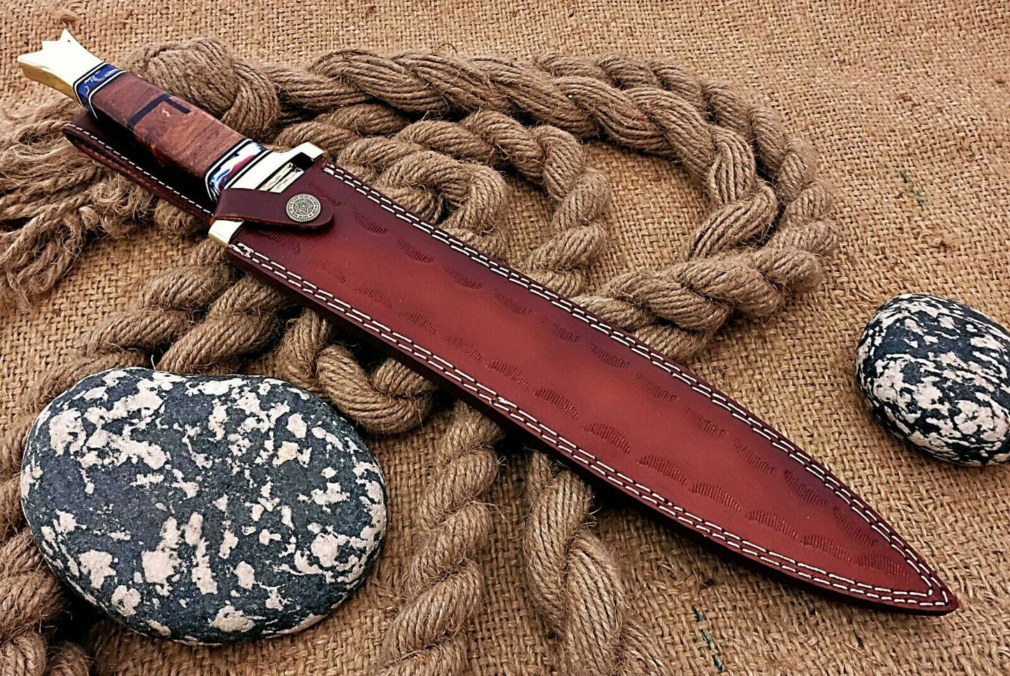 HS-1101 | Custom Handmade Steel D2 Fighter Hunting Combat Mini Sword knife With Resin Handle