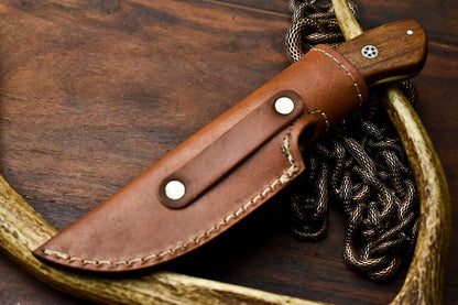 HS-695 Custom Handmade Damascus Steel Skinner Knife - Beautiful Hard Wood Handle