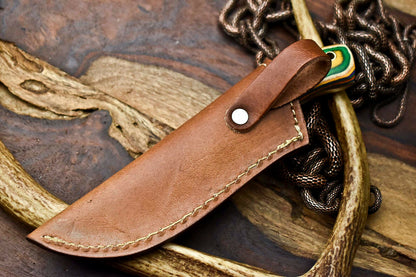 HS-645 Custom Handmade Damascus Hunting Skinning Blade Hunter Camping Full Tang Knife