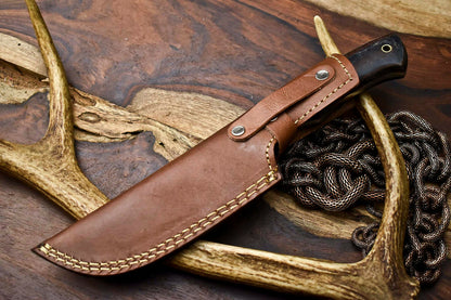 HS-402 | Custom Handmade Awesome Black Sheet Handle Damascus Steel Hunting Knife - Great Price