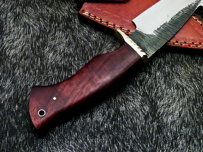 HS-377 '' Custom Hand Forged Railroad Spike Carbon Steel 10" Skinning Knife Wood