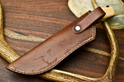 HS-605 Handmade Damascus Skinning Blade Camping Full Tang Knife