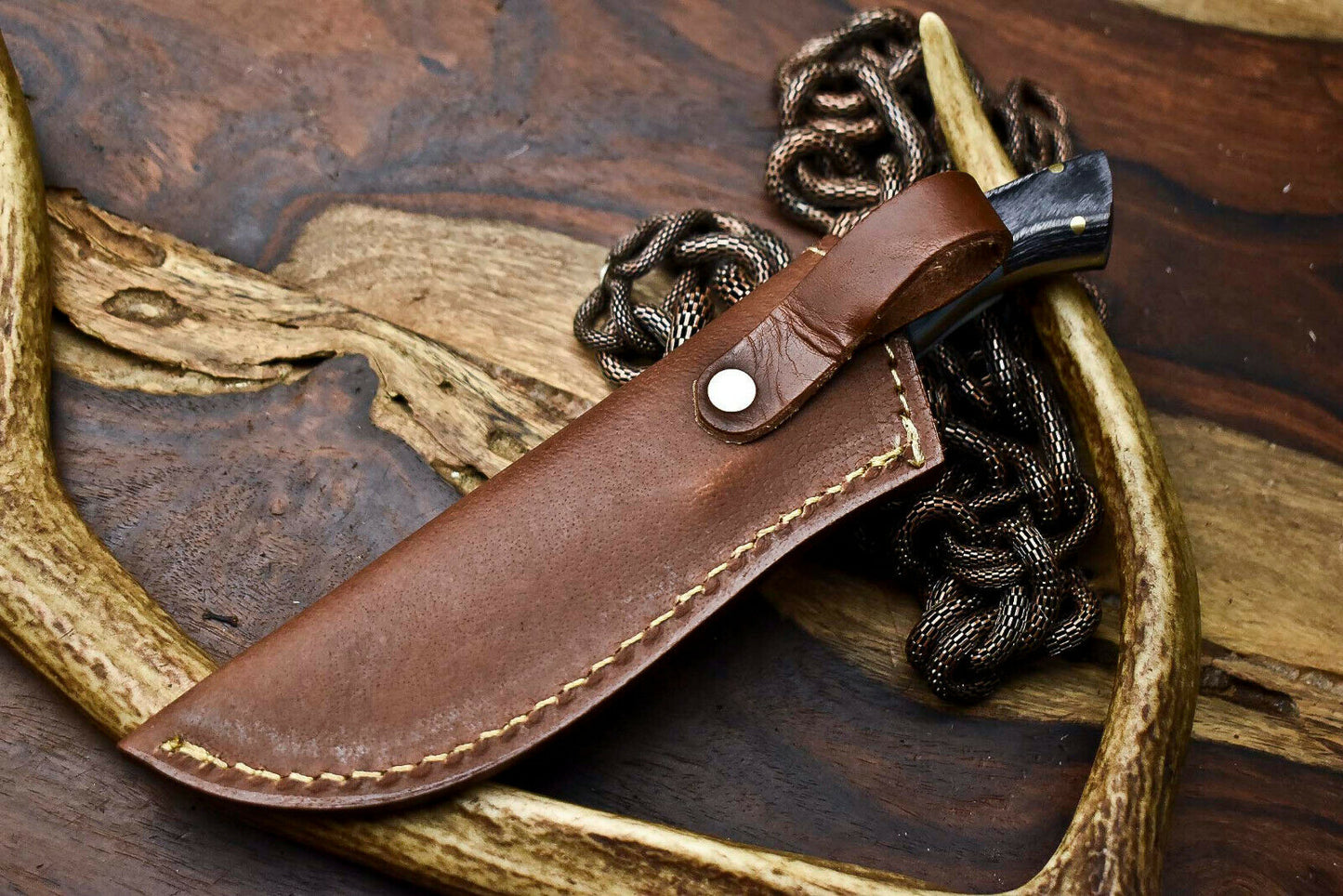 HS-644 Custom Handmade Damascus Hunting Skinning Blade Hunter Camping Full Tang Knife