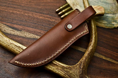 HS-619 Handmade Damascus Skinning Blade Camping Full Tang Knife