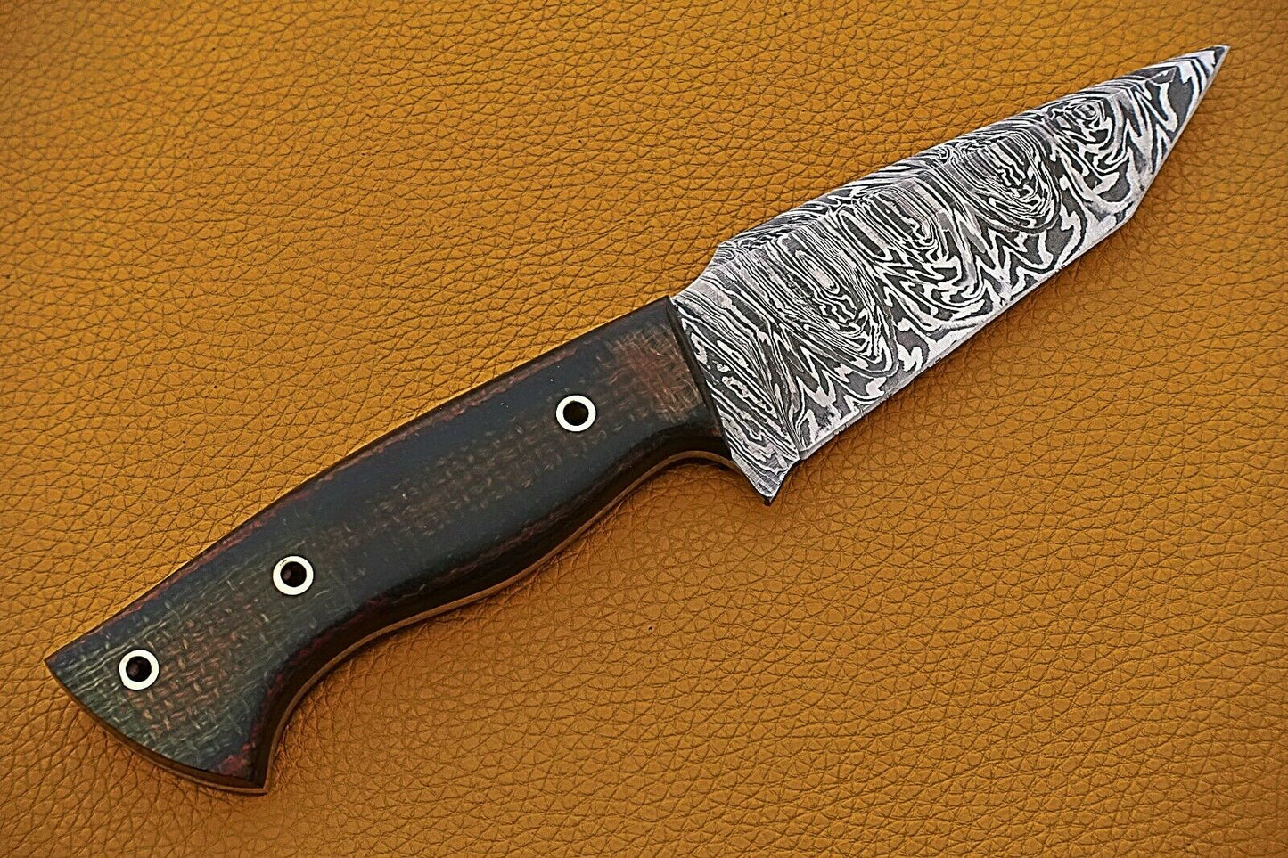 HS-740 Custom Handmade Damascus Steel Skinner Knife With Micarta Sheet Handle