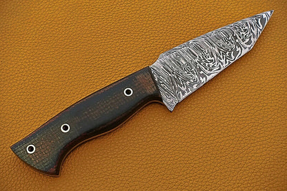HS-740 Custom Handmade Damascus Steel Skinner Knife With Micarta Sheet Handle