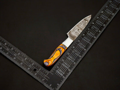 High carbon Damascus steel kitchen knife set sharp edge detail