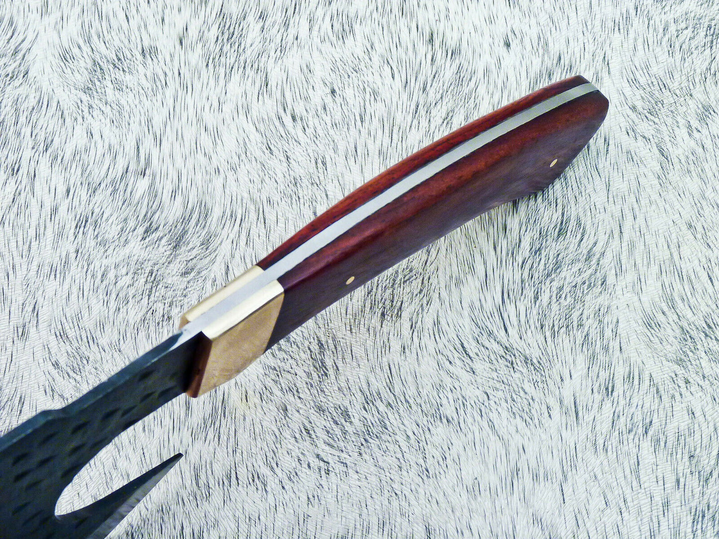 HS-1024 Custom Hand Forged Railroad Spike Carbon Steel Chopper Axe Knife -Wood