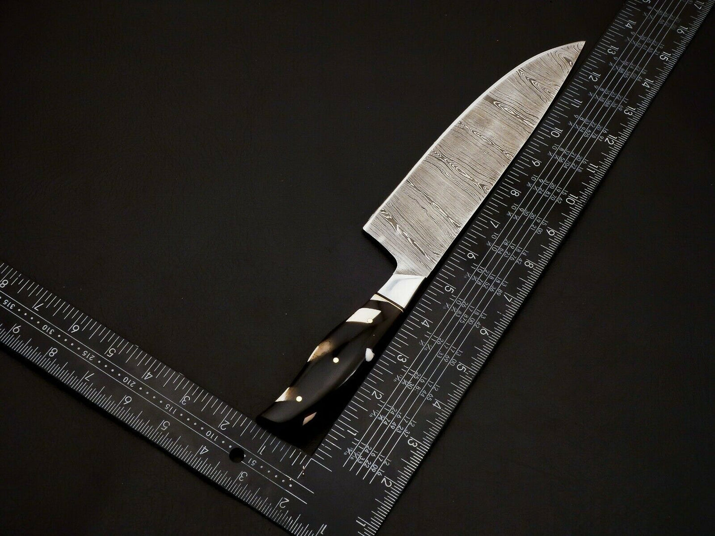 HS-100 Handmade Damascus Steel Chef Knife Set – Full Tang, 288 Layers, Leather Sheath