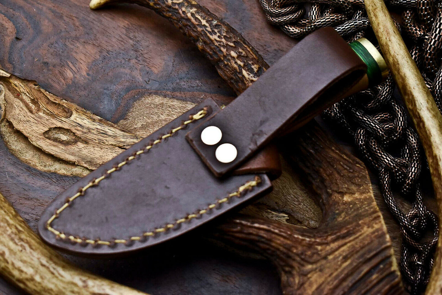 HS-710 Custom Handmade Damascus Steel Skinner Knife - BeautifulWood Handle