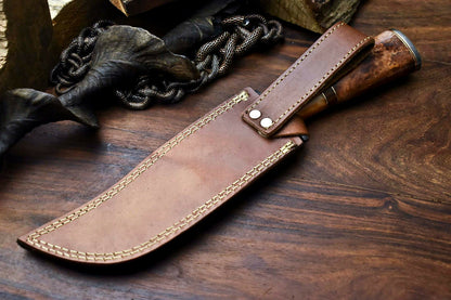 HS-410 | Custom Handmade Damascus Steel Hunting Knife - Camel Bone Handle