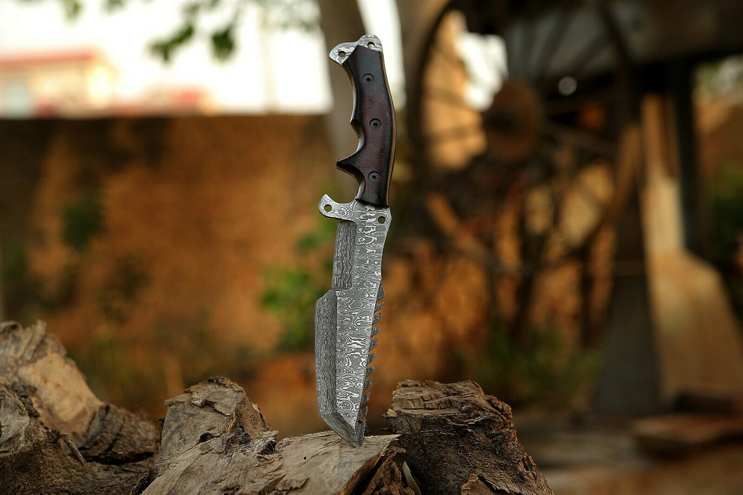 HS-369 '' Damascus Steel Handmade Tracker Knife, Best Survival Knife, Custom Knife