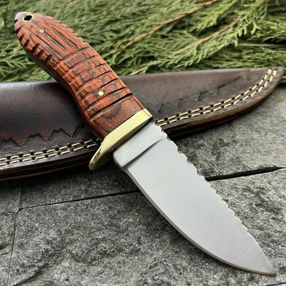 HS-567 Custom Handmade D2 Steel High Polish Hunting Skinner Knife W/Sheath