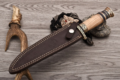 HS-531 Custom Handmade Damascus Hunting Fillet Fish Knife With Wood Handle