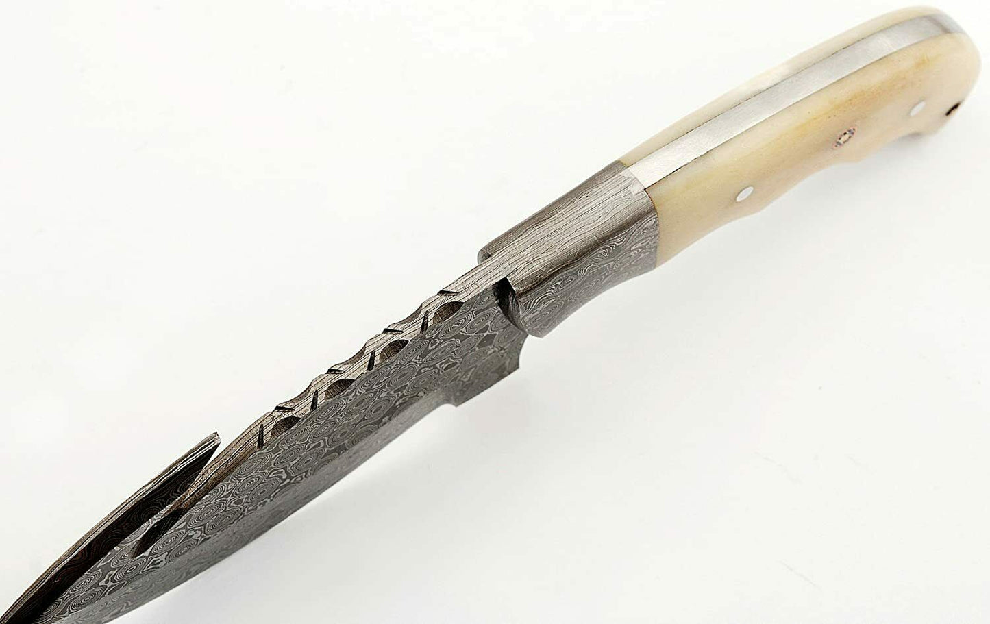 HS-821 Custom Handmade Damascus Skinner Knife With Camel Bone Handle