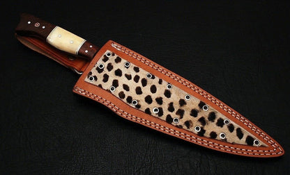 HS-288  Custom Handmade Damascus Kitchen/Chef Knife - Bone+Wood Handle - Best Price
