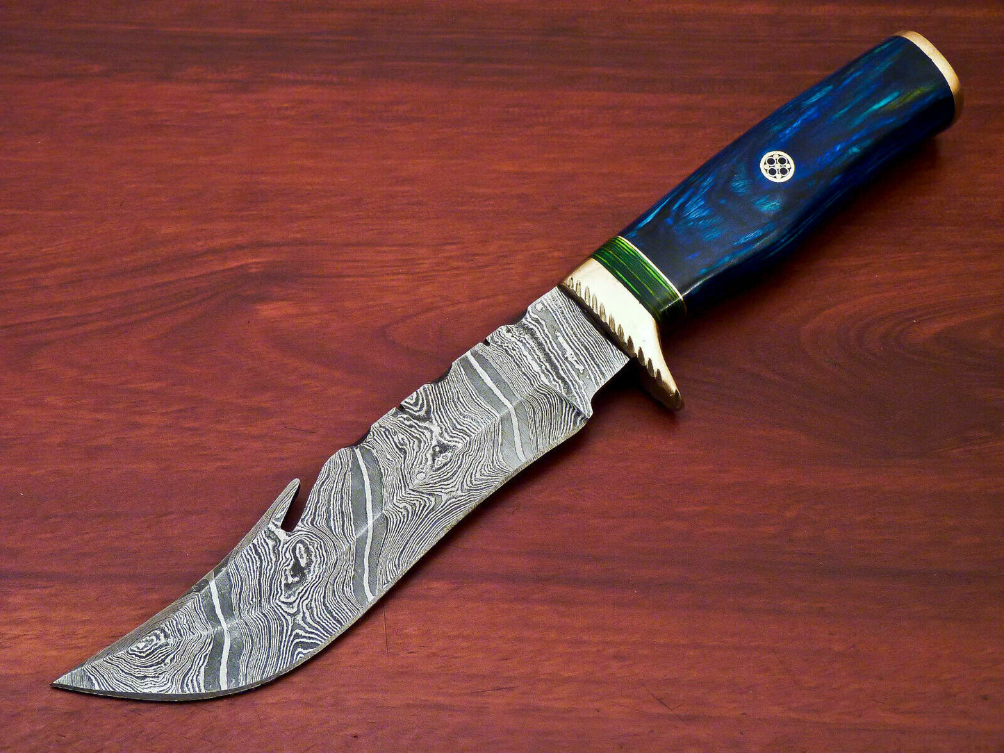 HS-518 Custom Handmade Damascus Hunting Blade Knife With Hard Wood Handle