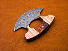 Load image into Gallery viewer, HS-1026 Damascus Ulu Knife, Damascus chef Knife, Christmas Gift, Hand Forged ulu Knife, Pizza Cutter, Handmade Knives, Pizza Axe, Gifts For Him
