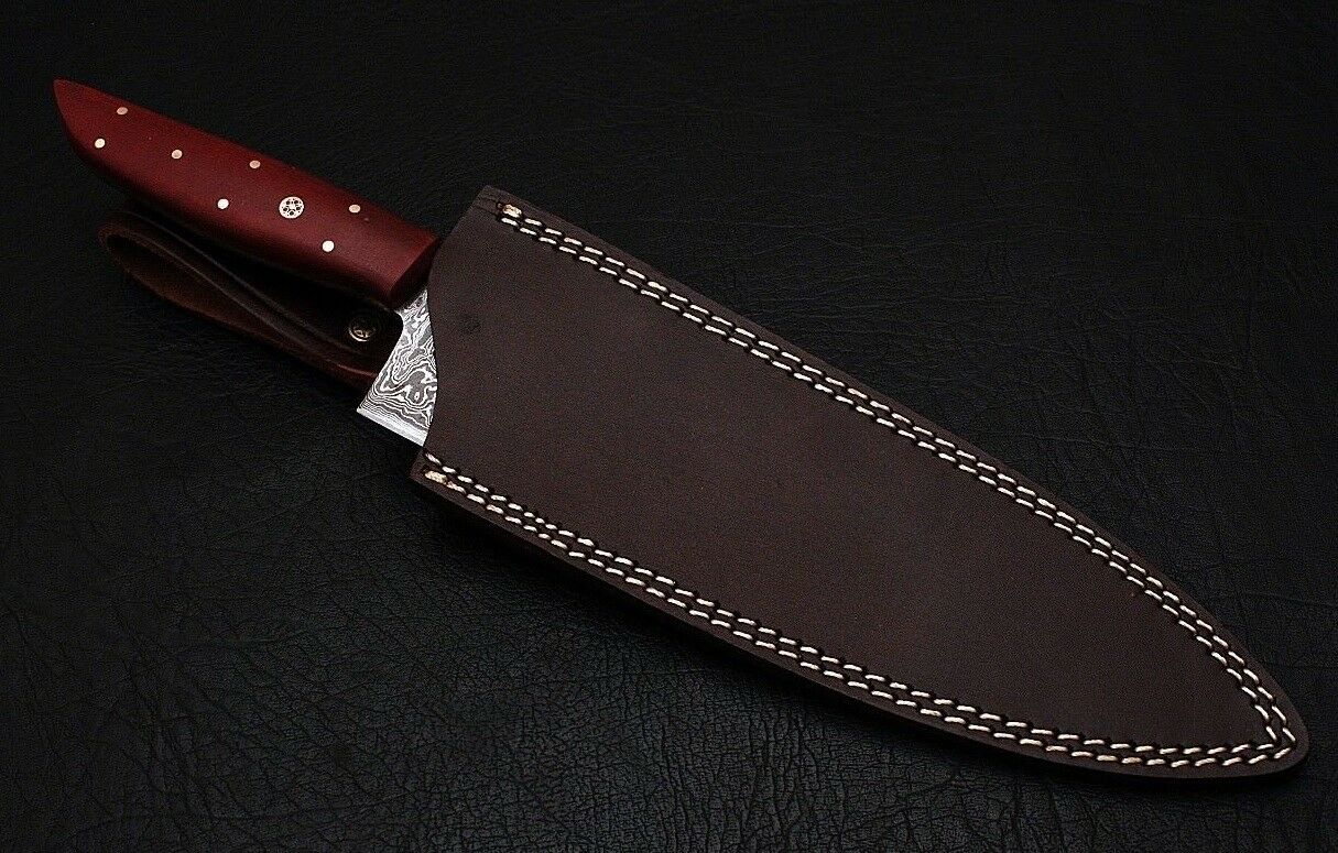 HS-286 Custom Handmade Damascus Kitchen/Chef Knife Cleaver Knife - Micarta Handle - Best Price
