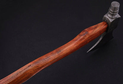 HS-1075 | Custom Handmade Damascus Hand Forged Tomahawk axe With Rose Wood